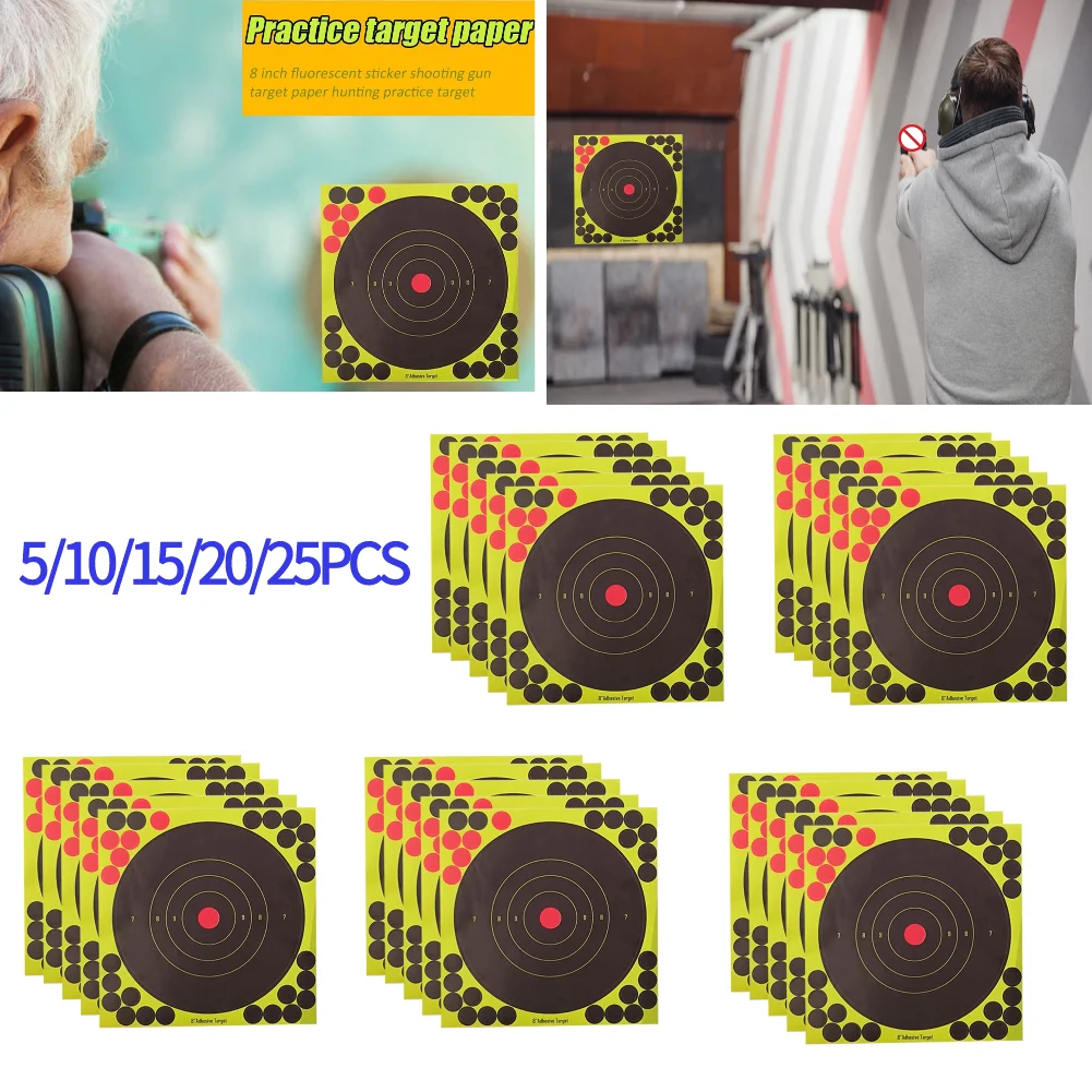 Practice Target Board - 5/10/15/20/25 szt. 8-calowy cel rozpryskowy samoprzylepny