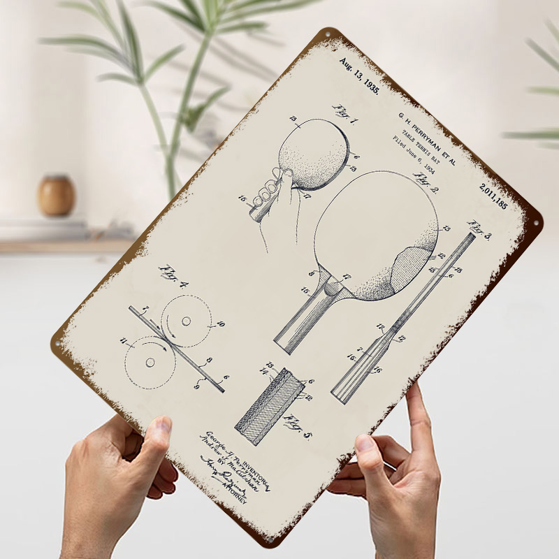 Metalowy plakat z patentem na  – Table Tennis Custom Bat recenzja i cena