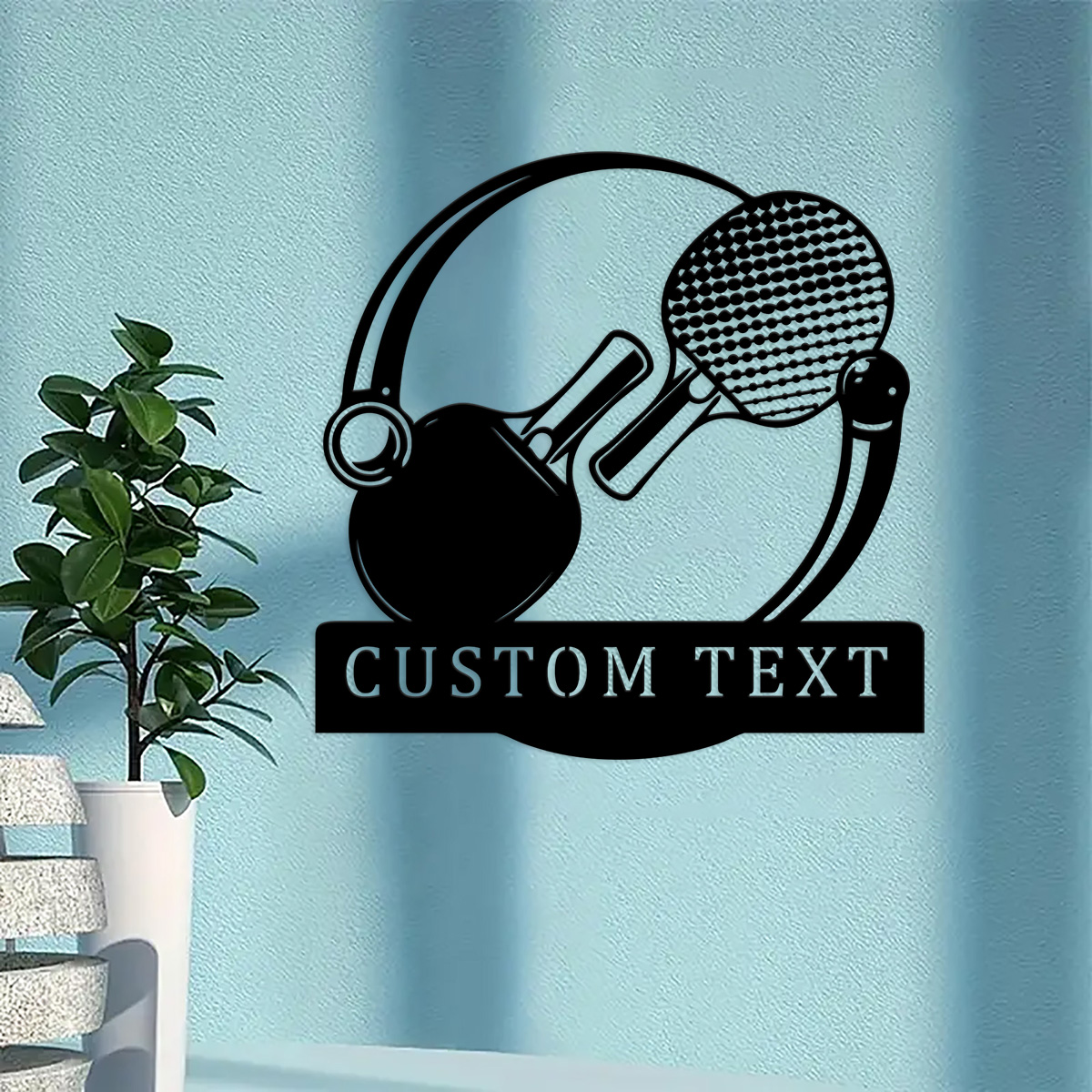 Metalowy szyld z rakietkami do – Table Tennis Custom Bat recenzja i cena