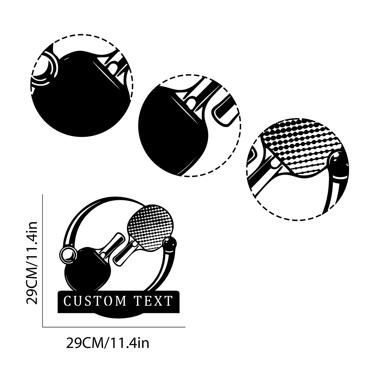 Metalowy szyld z rakietkami do – Table Tennis Custom Bat recenzja i cena